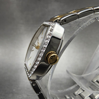 Bulova Caravelle Watch Women 18mm MOP Dial Two Tone Steel Rectangle 45L1682