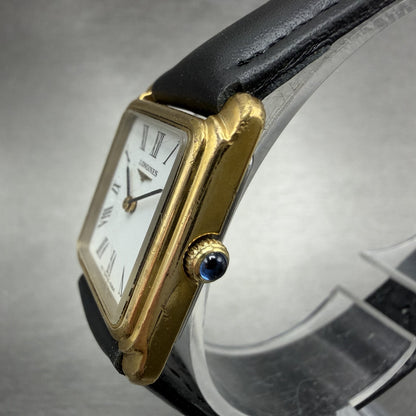 Longines Tank Watch Women 23mm White Dial Gold Plated Rectangle Manual Wind Runs2