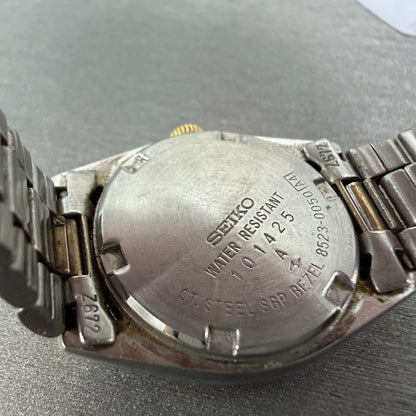 Seiko SQ Watch Women 24mm Silver Dial Two Tone Daydate 8523-0050 New Battery HJ79