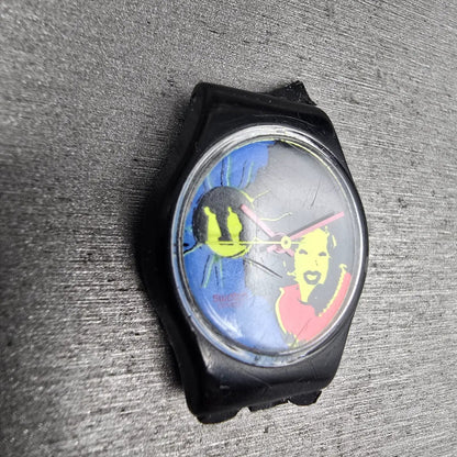 Swatch Sun Lady Watch Women 25mm Black Dial Black Tone Round LB125 New Battery3