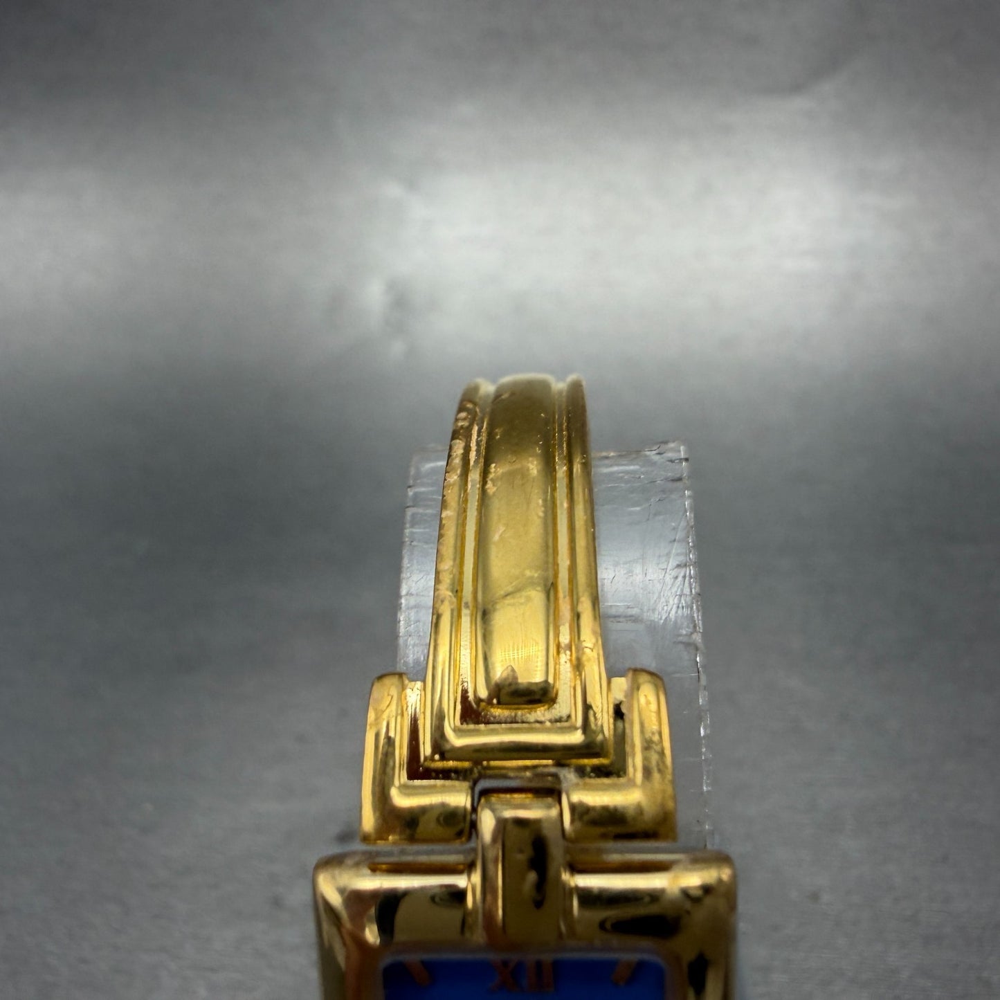 Givenchy Tank Watch Women 17mm Blue Dial Gold Tone Rectangle New Battery4
