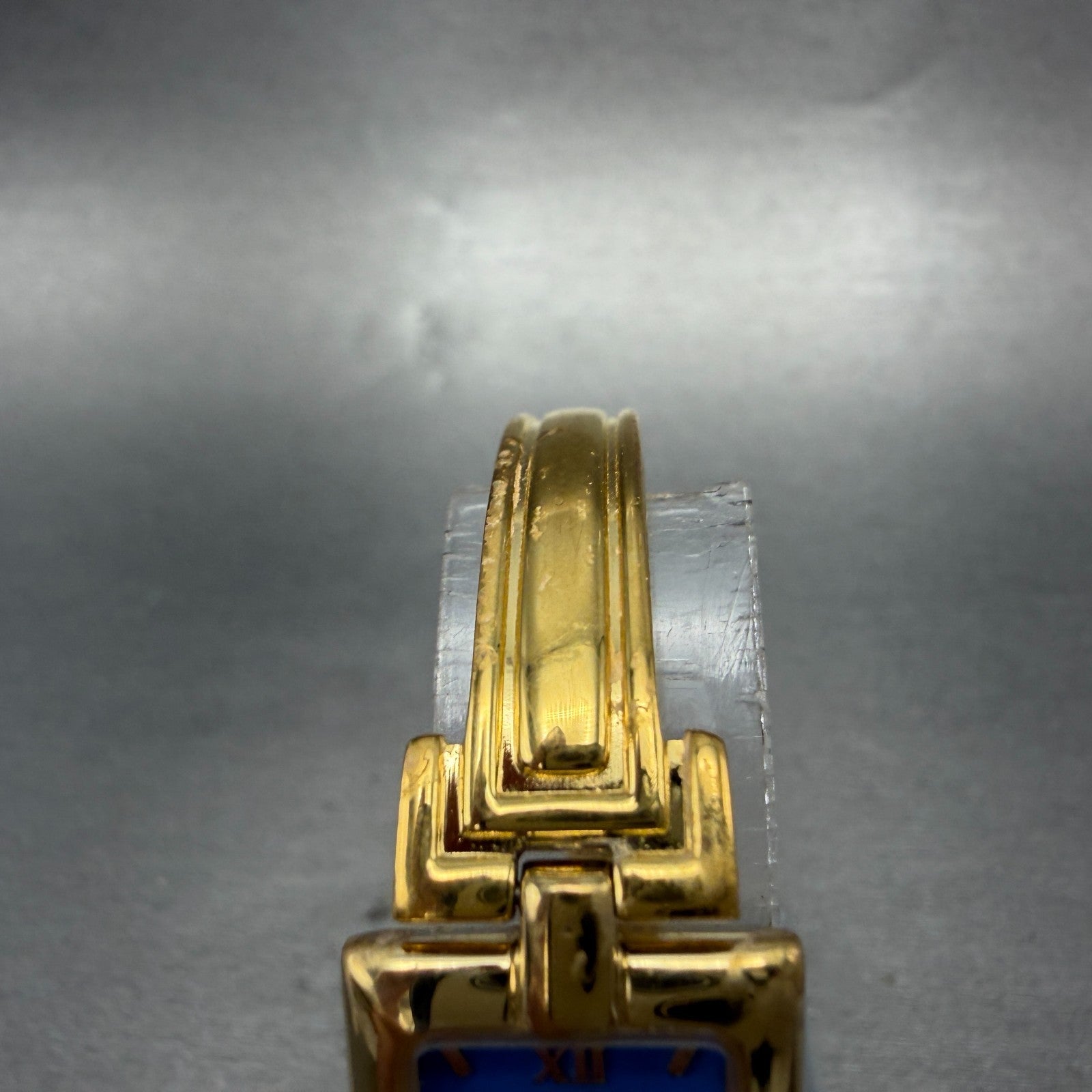 Givenchy Tank Watch Women 17mm Blue Dial Gold Tone Rectangle New Battery4