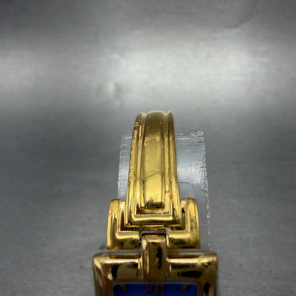 Givenchy Tank Watch Women 17mm Blue Dial Gold Tone Rectangle New Battery4