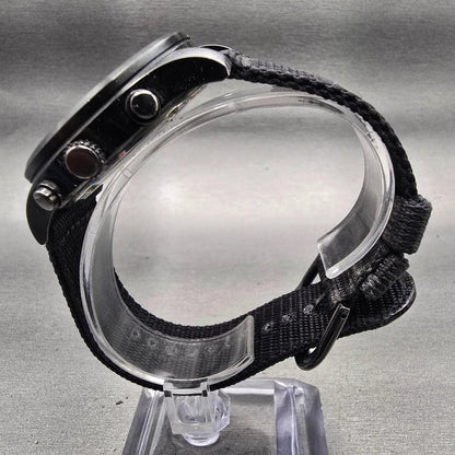Seiko Chronograph Watch Men 43mm Black Dial Black Tone Date 7T92-0JS0 New Batt6