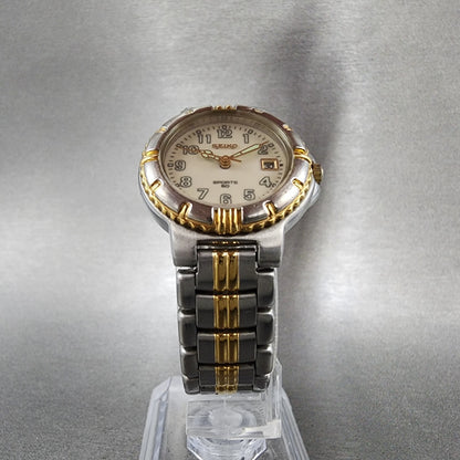 Seiko Sports 50 Watch Woman 27mm Luminous Dial Two Tone Date 7n820499 New Batt6