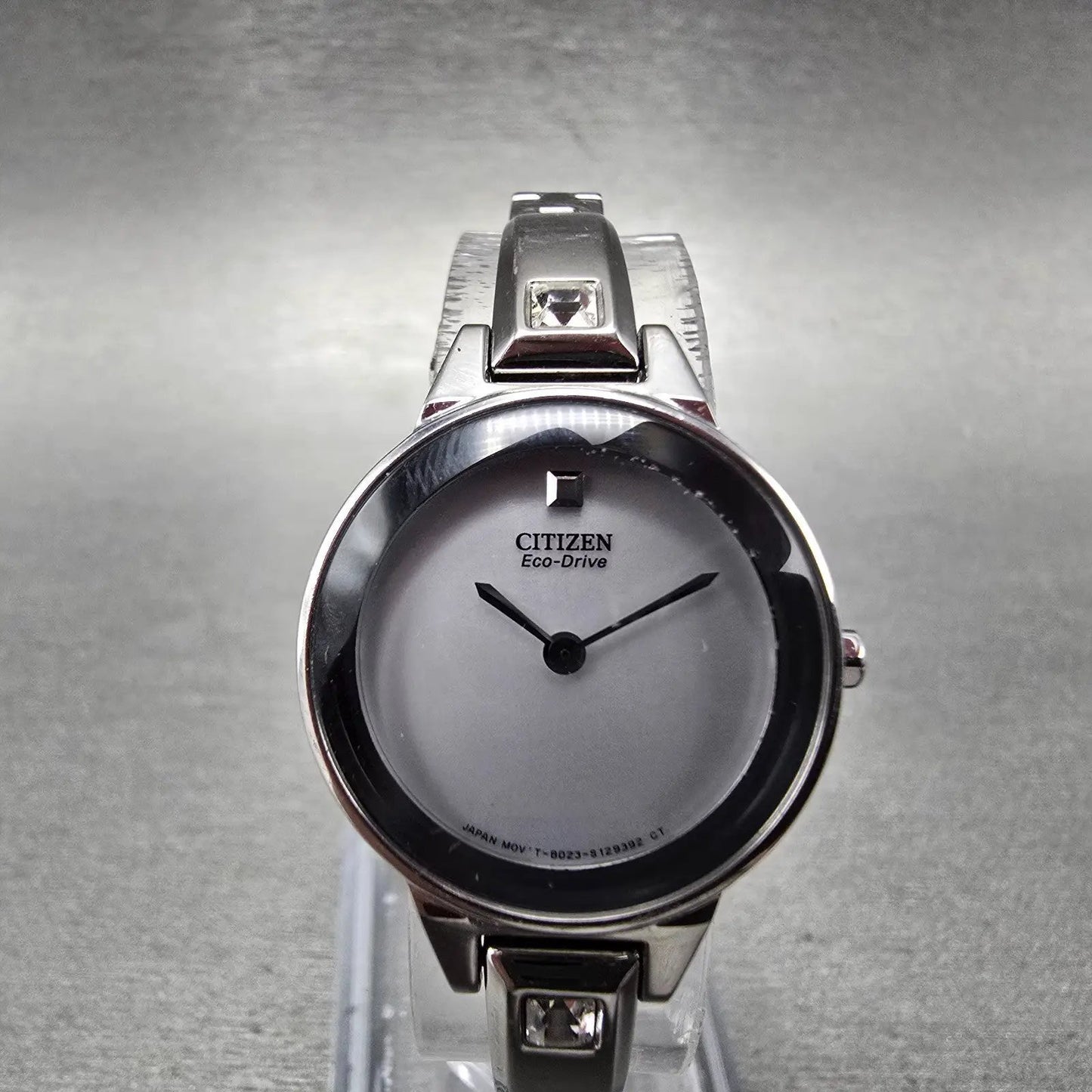 Citizen Eco-Drive Watch Women 23mm White Dial Silver Round B023-S089824 Runs0