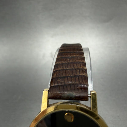 Movado Muesem Watch Women 25mm Black Dial Gold Tone Round 87-25-832 PARTS5
