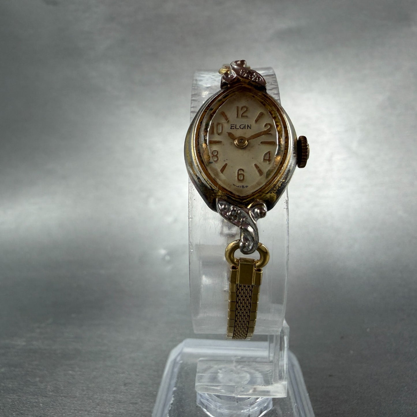 Elgin Watch Women 17mm Cream Dial Gold Tone Manual Wind Runs Vintage Cocktail5