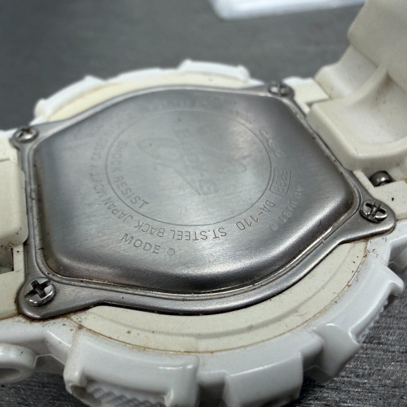 Casio Baby-G Watch Women 43mm White Rose BA-110 Alarm Chrono New Battery ABD9