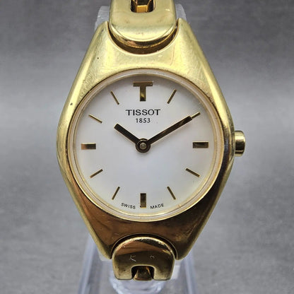 Tissot T-Trend Watch Women 23mm MOP Dial Gold Tone Round New Battery G349 VTG0