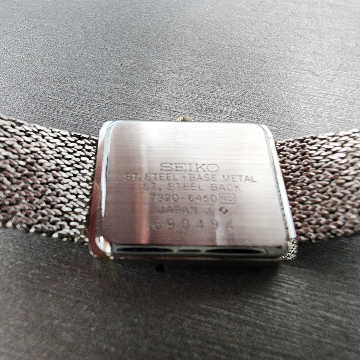 Seiko Exceline Tank Watch Women 18mm Silver Dial Two Tone 73206450 New Battery9