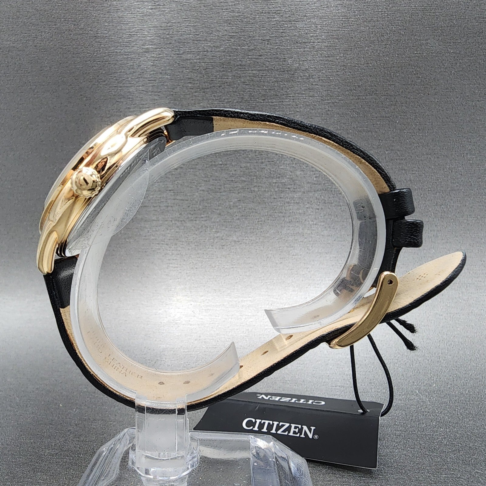 Citizen EcoDrive Watch Women 36mm Black Dial Rose Gold Tone Date Round FE60837