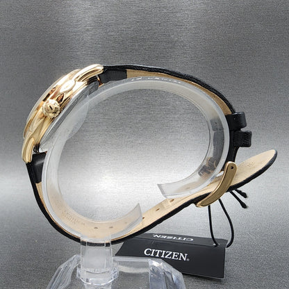 Citizen EcoDrive Watch Women 36mm Black Dial Rose Gold Tone Date Round FE60837