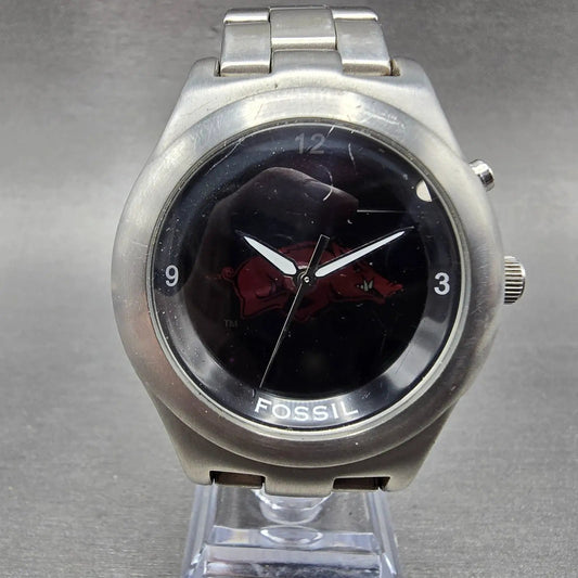 Fossil Kaleido Arkansas Razorbacks Watch Men 39mm Black Dial Steel LI2220 NewBat0
