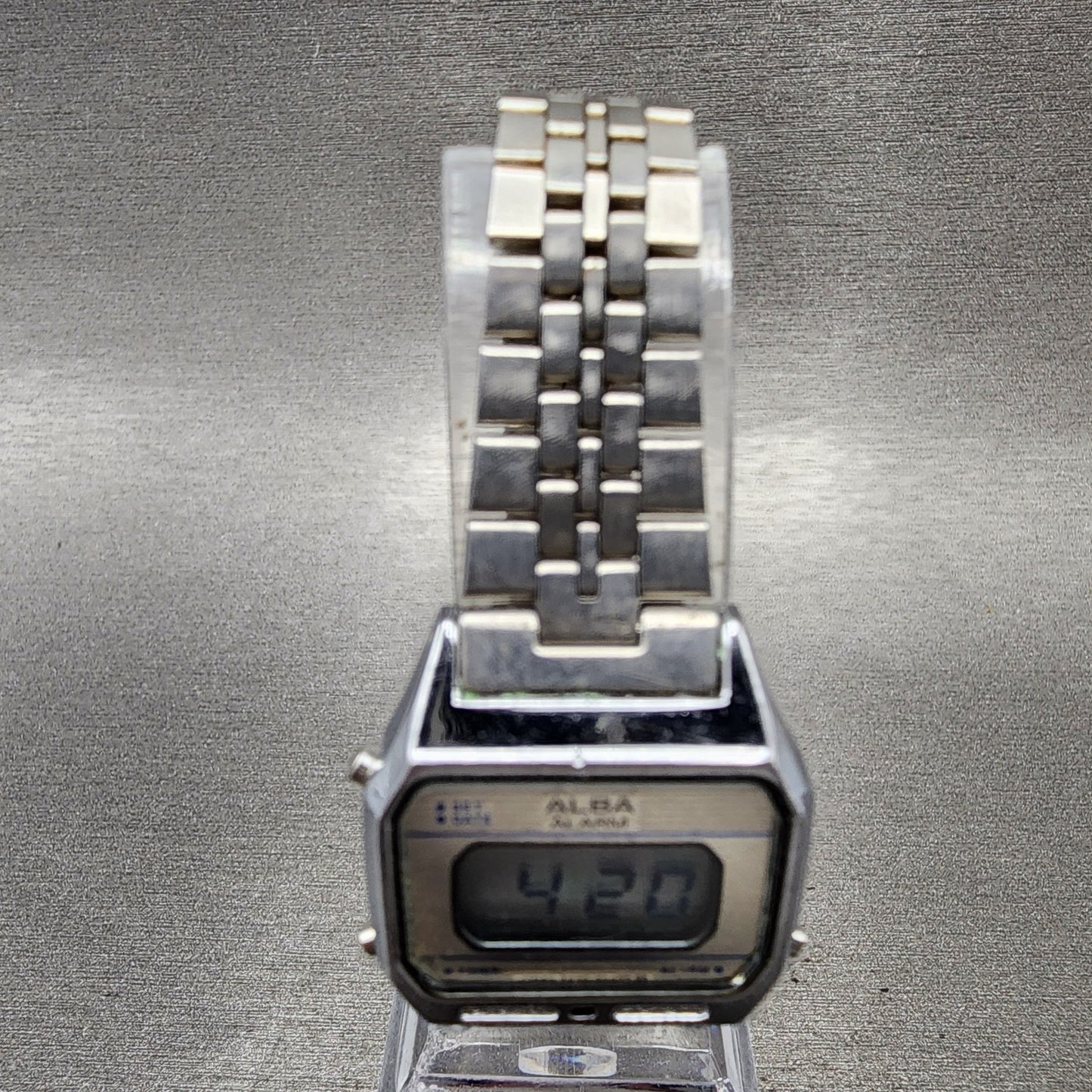 Seiko ALBA Digital Watch Women 24mm Digital Silver Tone Octagon New Battery4