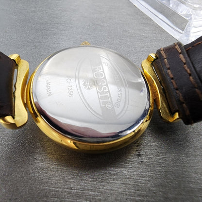 Fossil Watch Women 32mm Champagne Dial Skeleton Dial gold Tone Round New Batt7