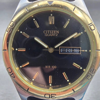 Citizen Watch Men 36mm Black Dial Two Tone Daydate Round 5500-K06461 New Battery1