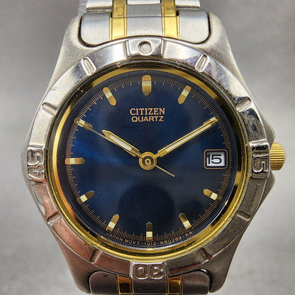 Citizen Watch Women 25mm Blue Dial Two Tone Date Round 1012S69802 New Battery1
