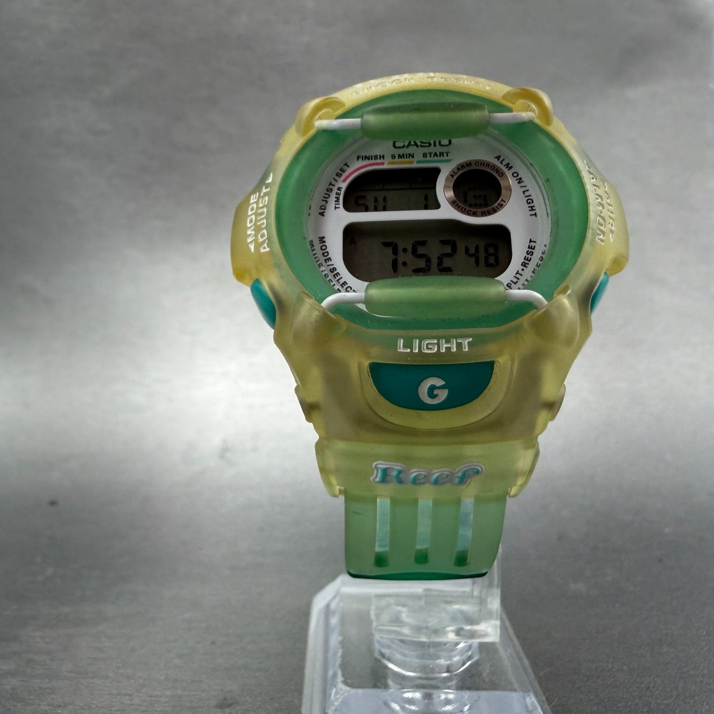 Casio Baby-G Watch Women 42mm Digital Clear&Green Alarm Chrono BG-370 New Batt5