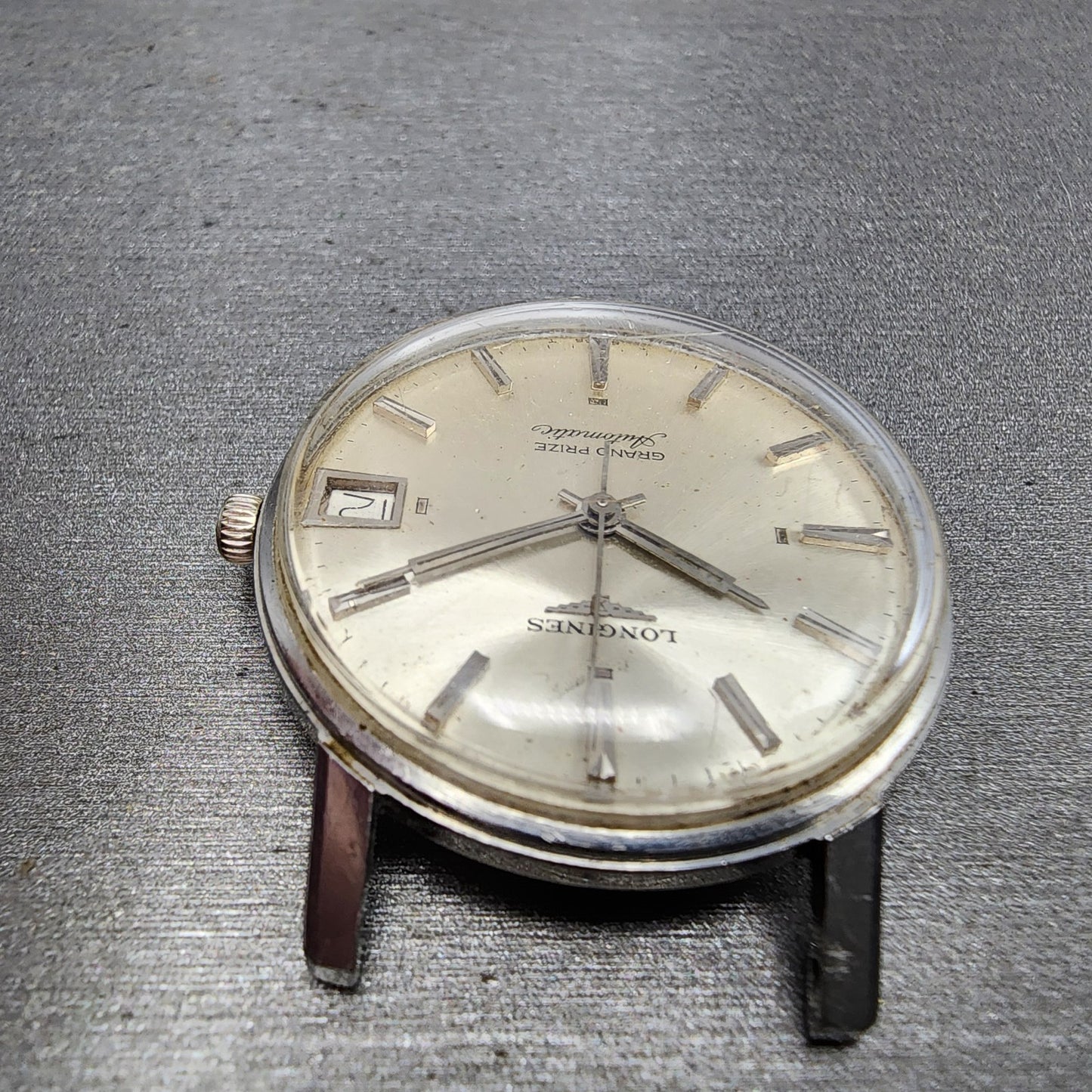 Longines Grand Prize Automatic Watch Men 34mm Silver Dial Stainless Steel PARTS5