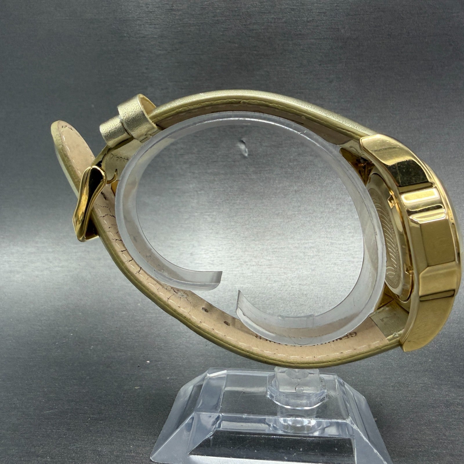 Invitca Baby Lupah Diver Watch Women 38mm MOP Dial Gold Tone Round 5068 New Batt8