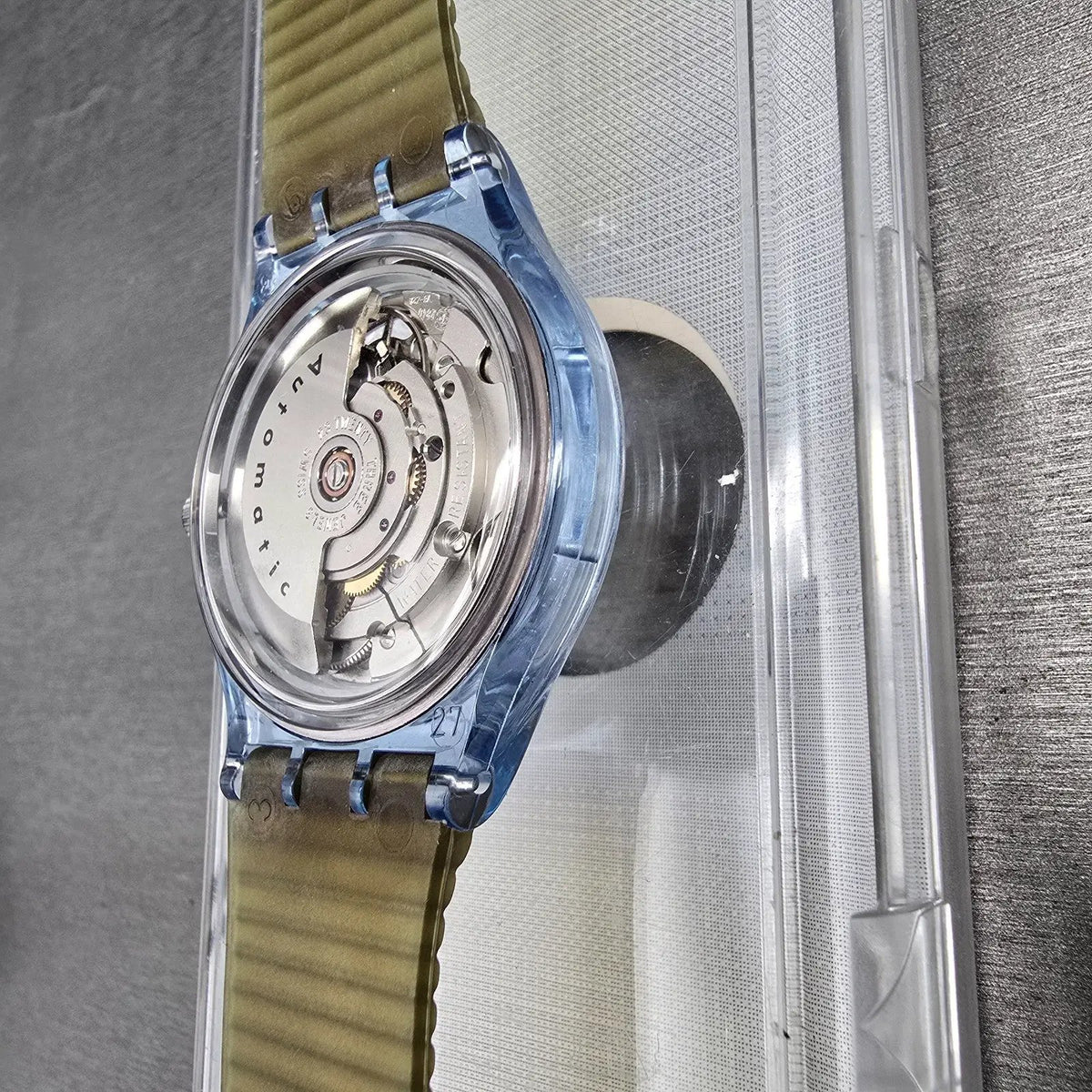 Swatch Automatic Blue Matic Watch Men 36mm Skeleton Dial Blue Case SAN100 NOS11