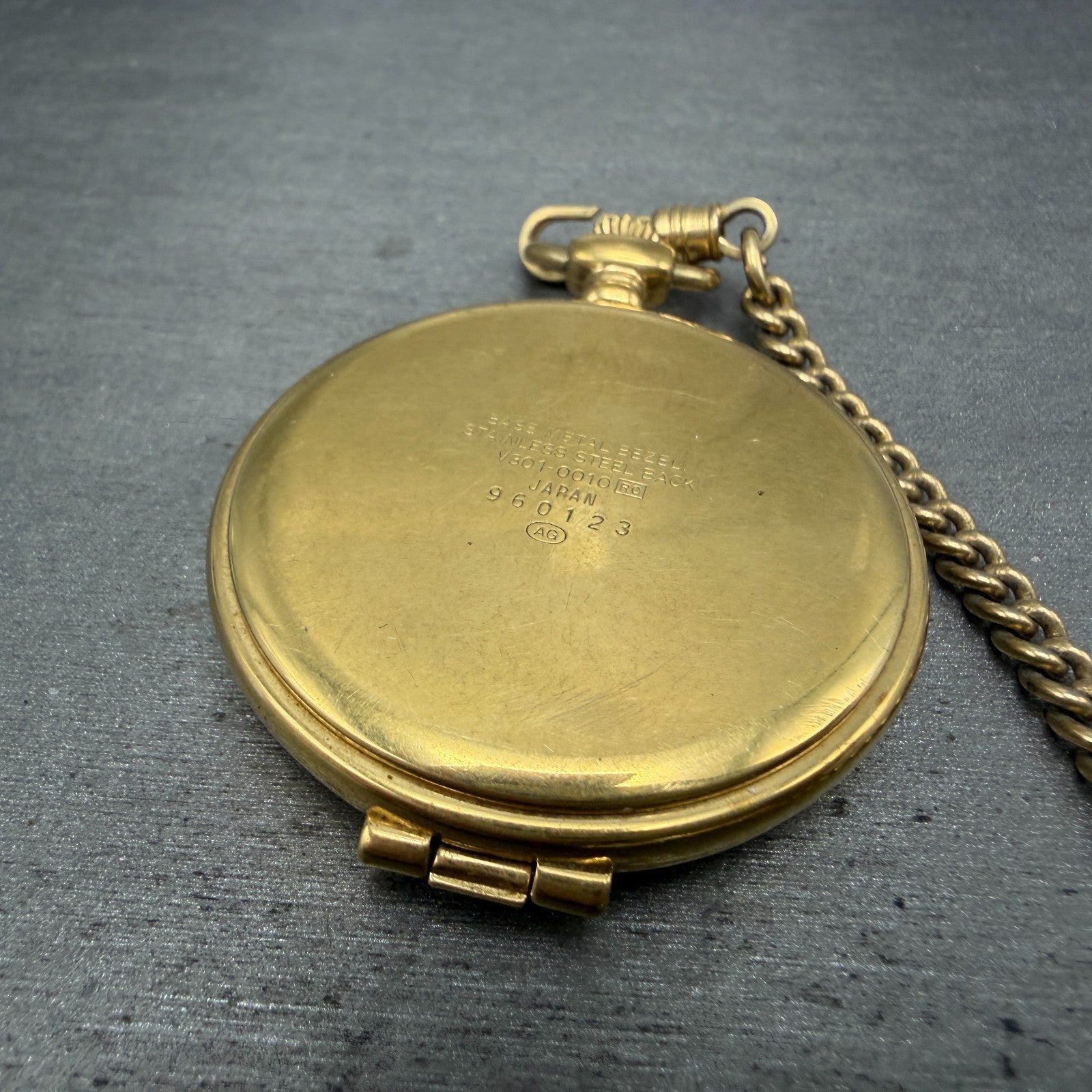 Seiko Alba Success Pocket Watch Men 42mm White Dial Gold Tone V301-0010 New Batt12