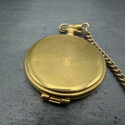 Seiko Alba Success Pocket Watch Men 42mm White Dial Gold Tone V301-0010 New Batt12