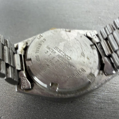 Seiko SQ Watch Women 24mm Champagne Dial Two Tone Daydate 8523-0050 New Batt UHK9