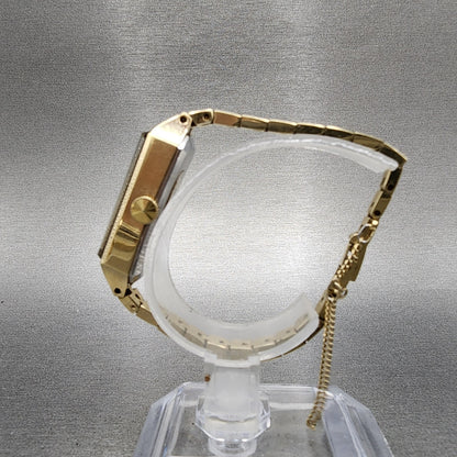 Seiko Tank Watch Women 13mm Gray Dial Gold Tone Manual 15203666 Runs6