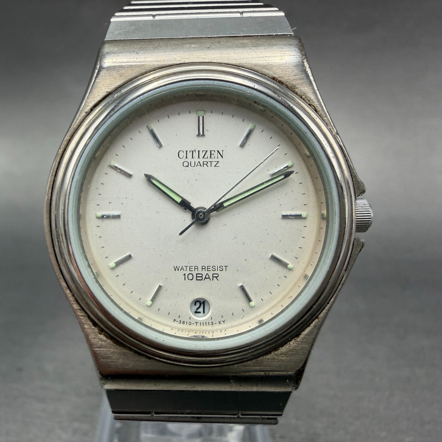 Citizen Watch Unisex 32mm Silver Dial Silver Tone Date 13810-989899 New Battery0