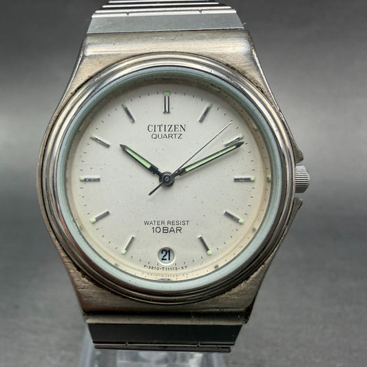 Citizen Watch Unisex 32mm Silver Dial Silver Tone Date 13810-989899 New Battery0