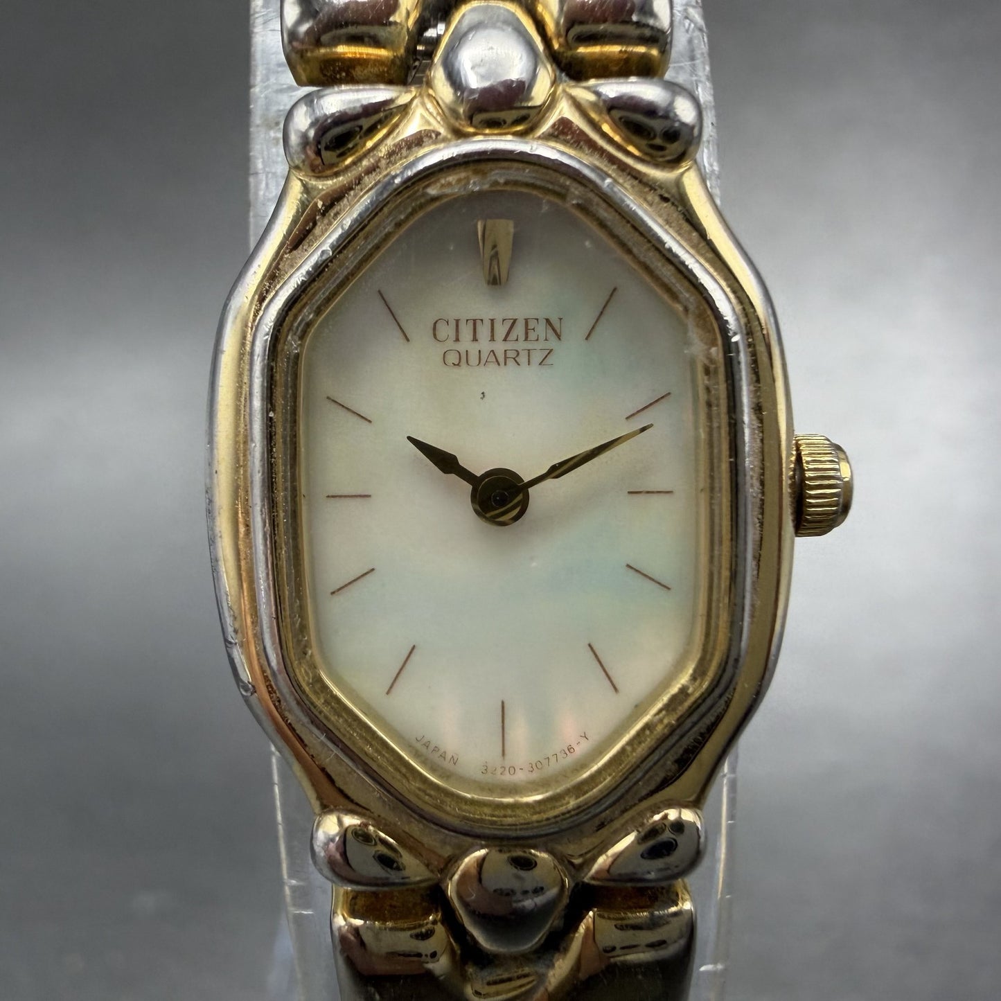 Citizen Watch Women 17mm MOP Dial Gold Tone Hexagon 3220-326130 New Battery1