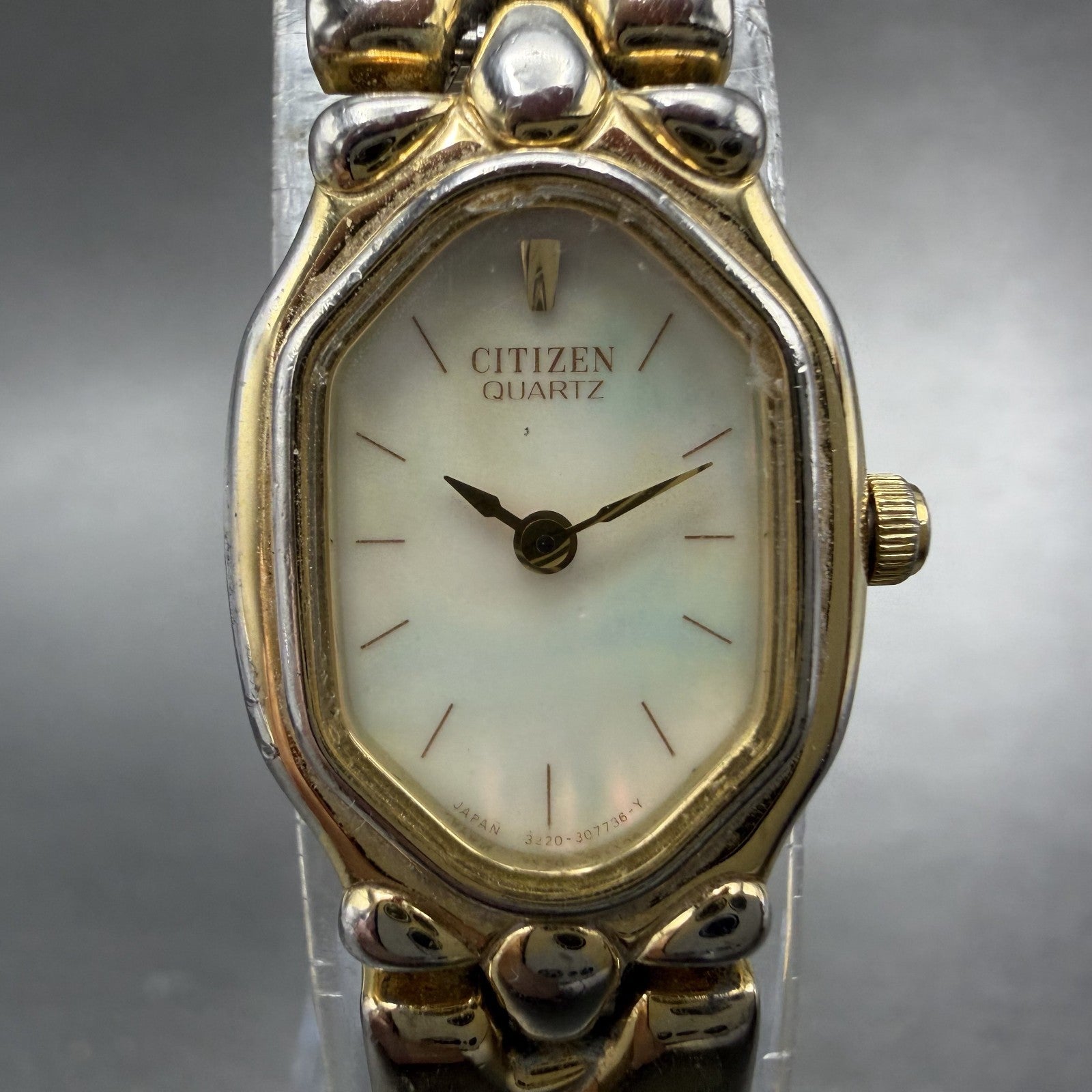 Citizen Watch Women 17mm MOP Dial Gold Tone Hexagon 3220-326130 New Battery1