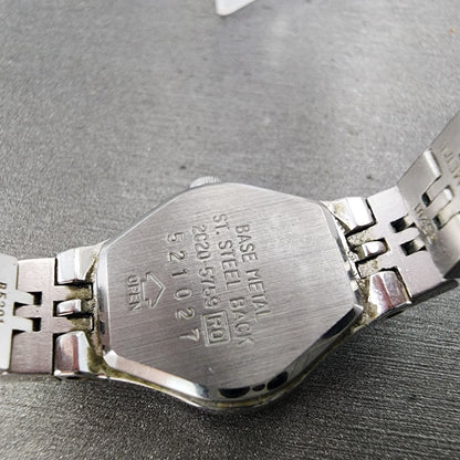 VTG Seiko Watch Women 17mm Silver Dial Silver Tone Oval 2C205759 New Battery8