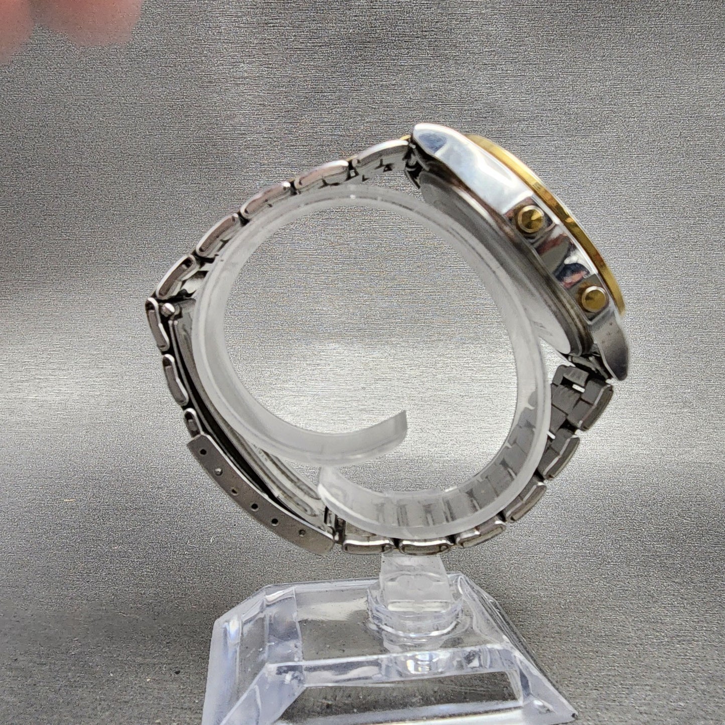 Pulsar Analog Digital Watch Men 39mm Blue Dial Two Tone Alarm Chrono New Battery8