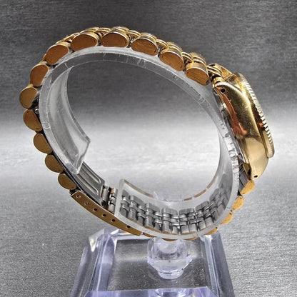 Citizen CQ Watch Women 25mm Champagne Dial Gold Tone Daydate 2000-201566 New Bat8