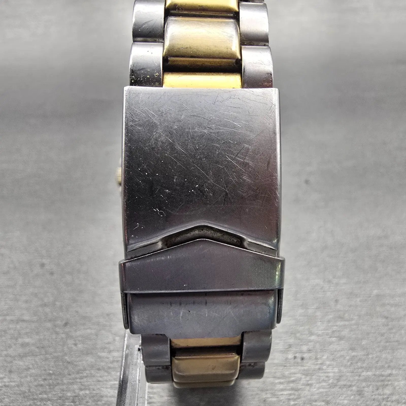 Seiko Watch Men 39mm Black Dial Gold Tone Daydate Round 7N43-0AZ0 New Battery7