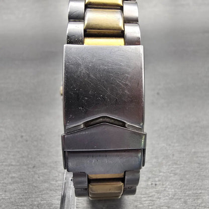 Seiko Watch Men 39mm Black Dial Gold Tone Daydate Round 7N43-0AZ0 New Battery7