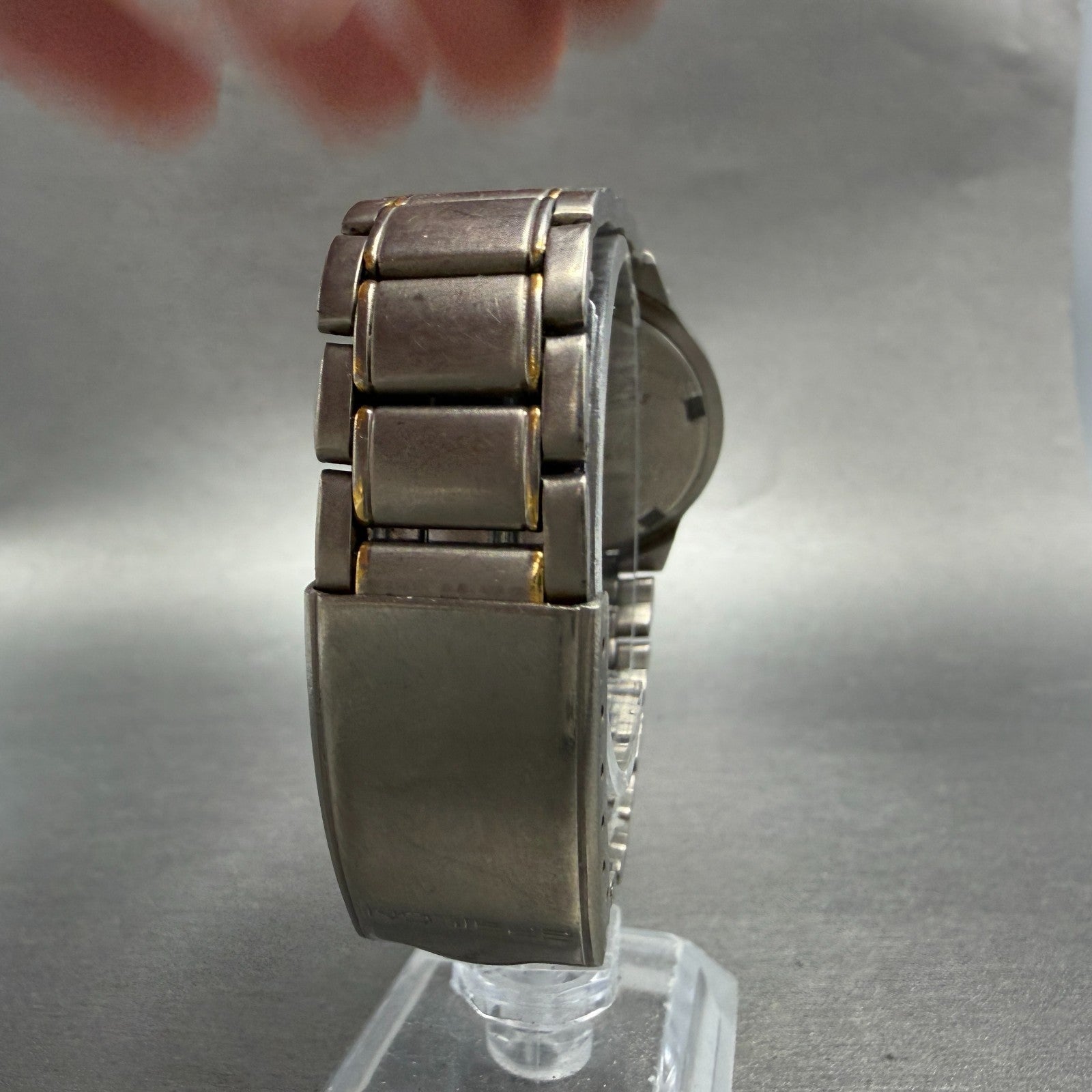 Seiko Alba Epsilon Watch Men 34mm Champagne Titanium Two Tone Date New Battery7