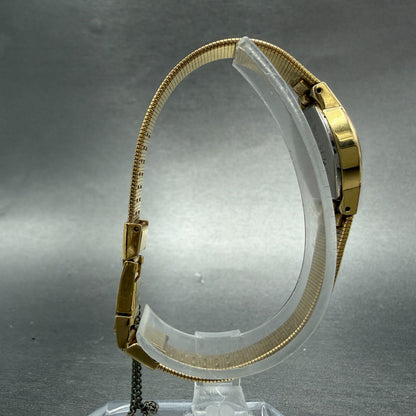 Seiko Watch Women 17mm Champagne Dial Gold Tone Round 2C21-0160 New Battery VTG8