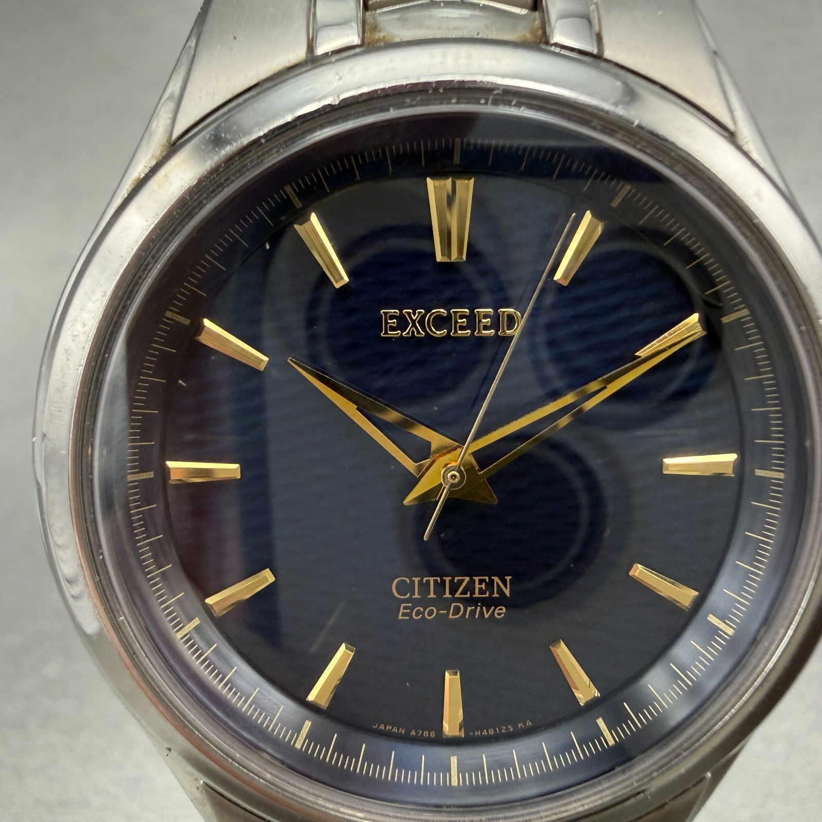Citizen Ec-Drive Exceed Watch Men 38mm Blue Dial Titanium Round A786-H27163 Runs1