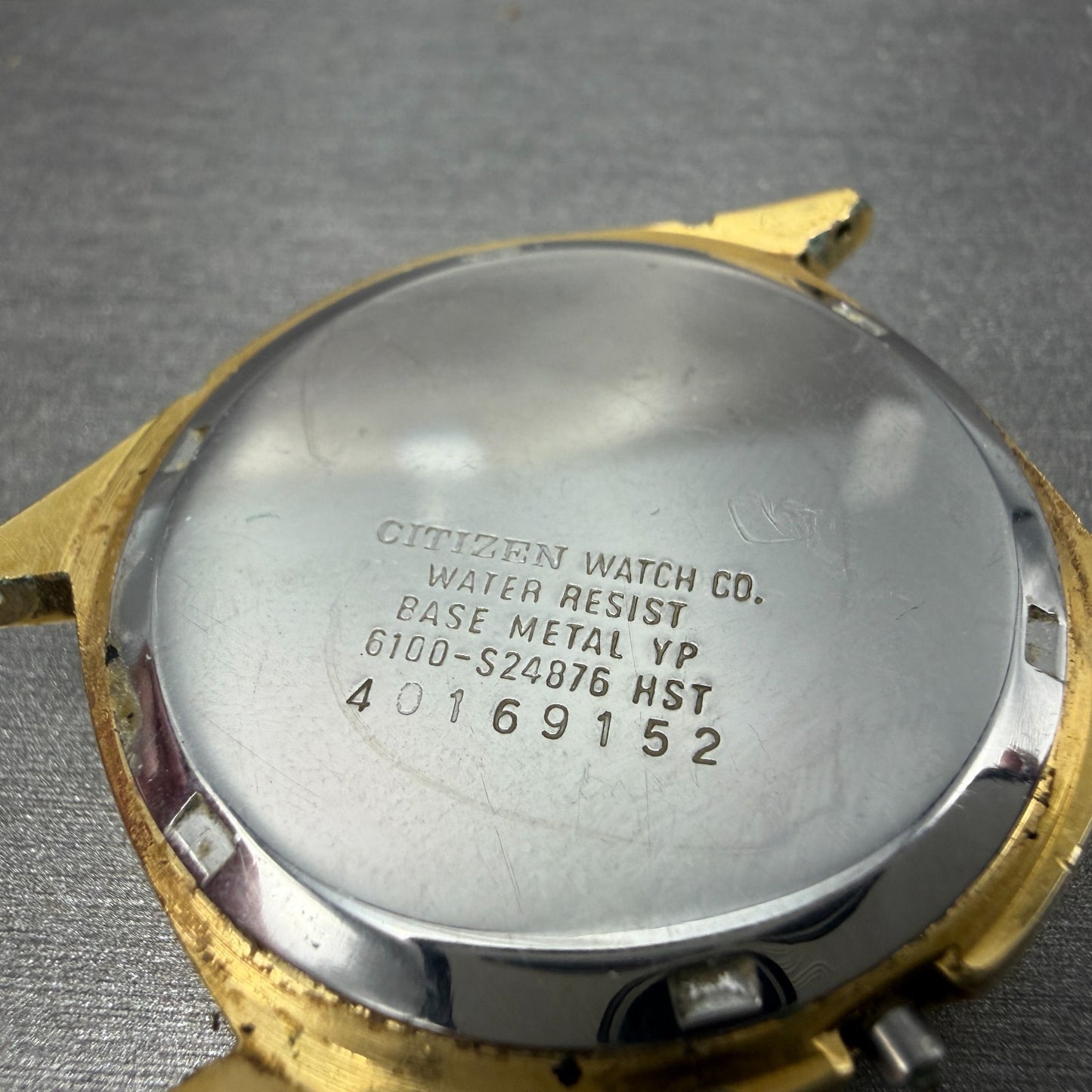 Citizen CQ Watch Men 36mm Gold Dial Gold Tone Daydate 6100-S24876 PARTS7