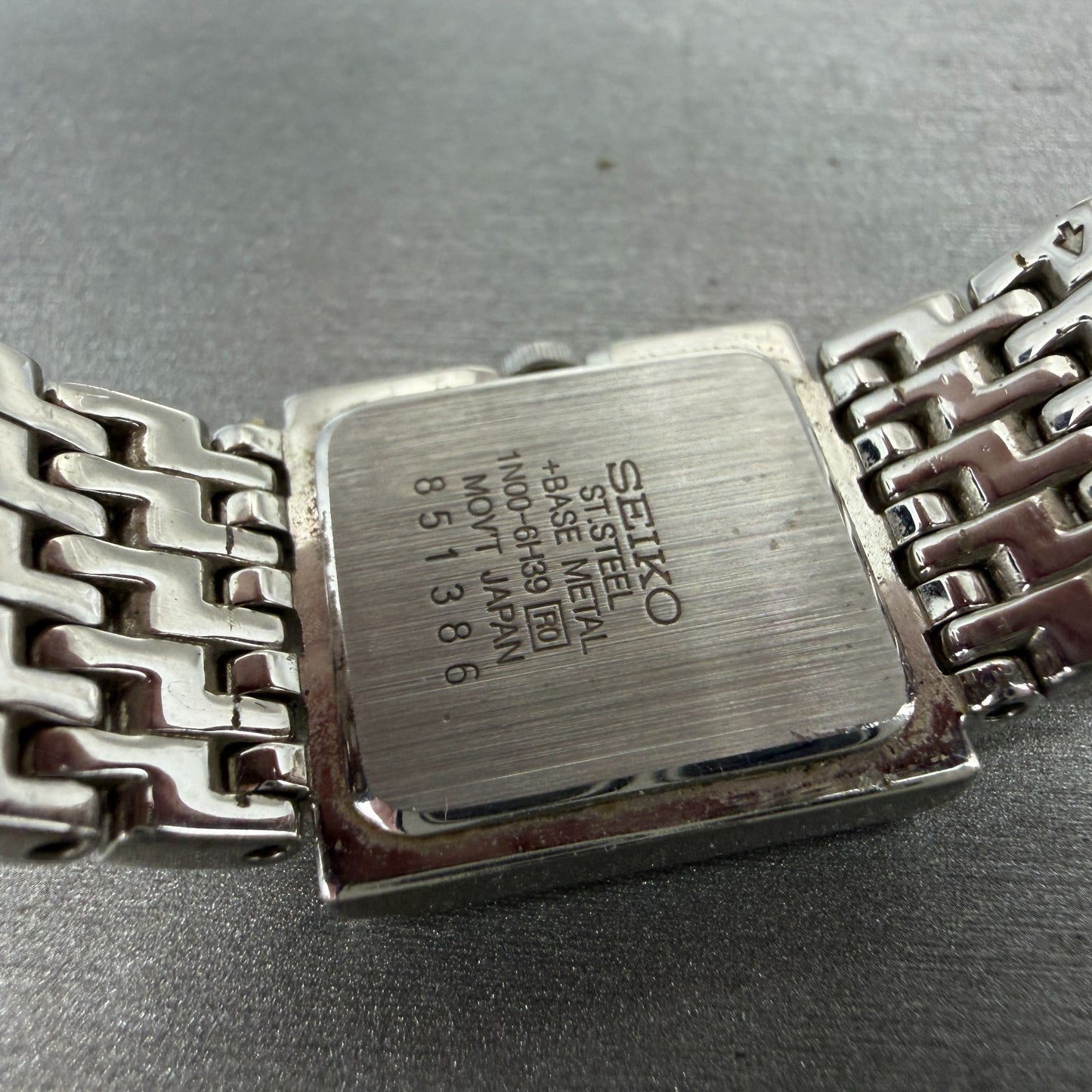 Seiko Tank Watch Women 20mm White Dial Silver Tone Square 1N00-6H39 New Battery9