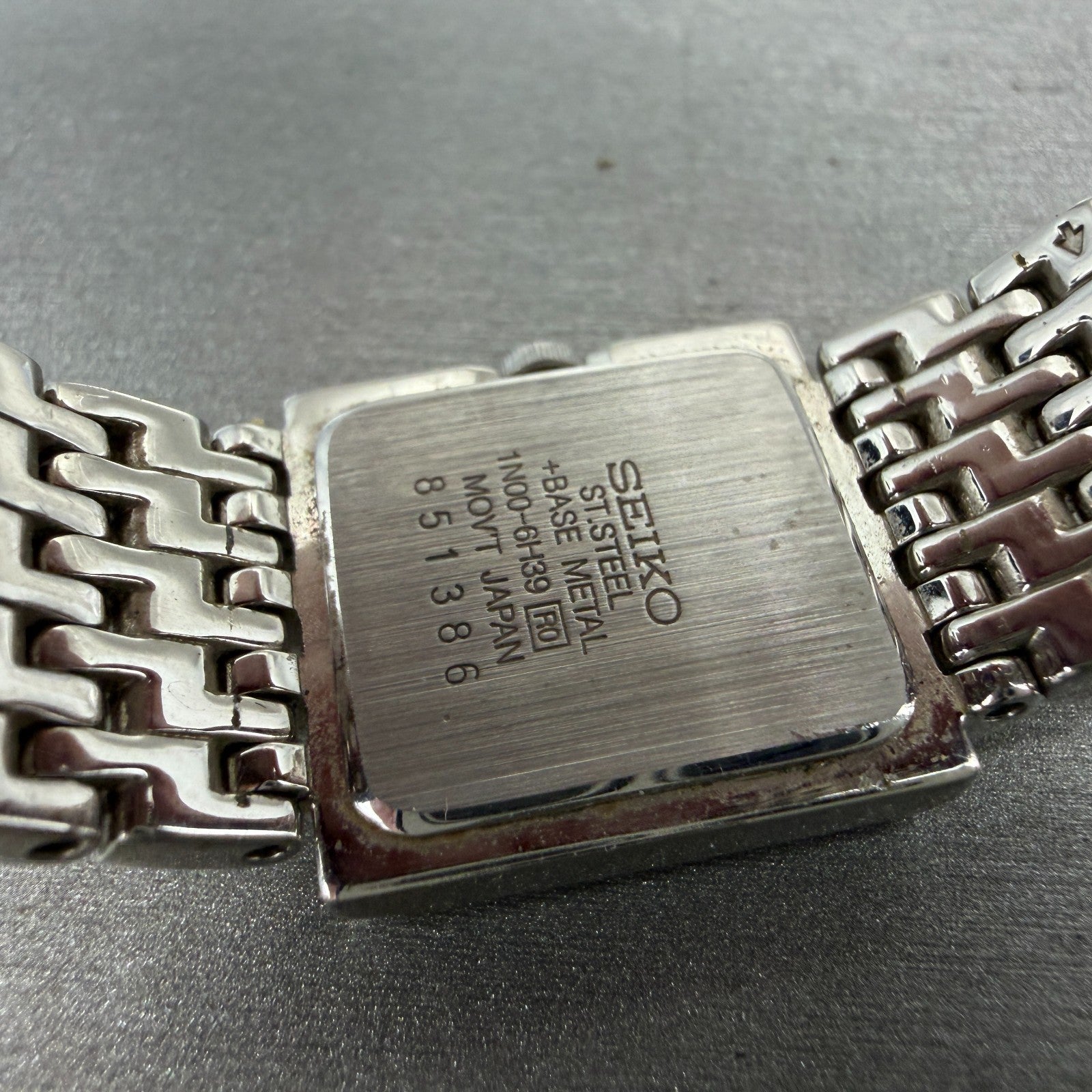 Seiko Tank Watch Women 20mm White Dial Silver Tone Square 1N00-6H39 New Battery9