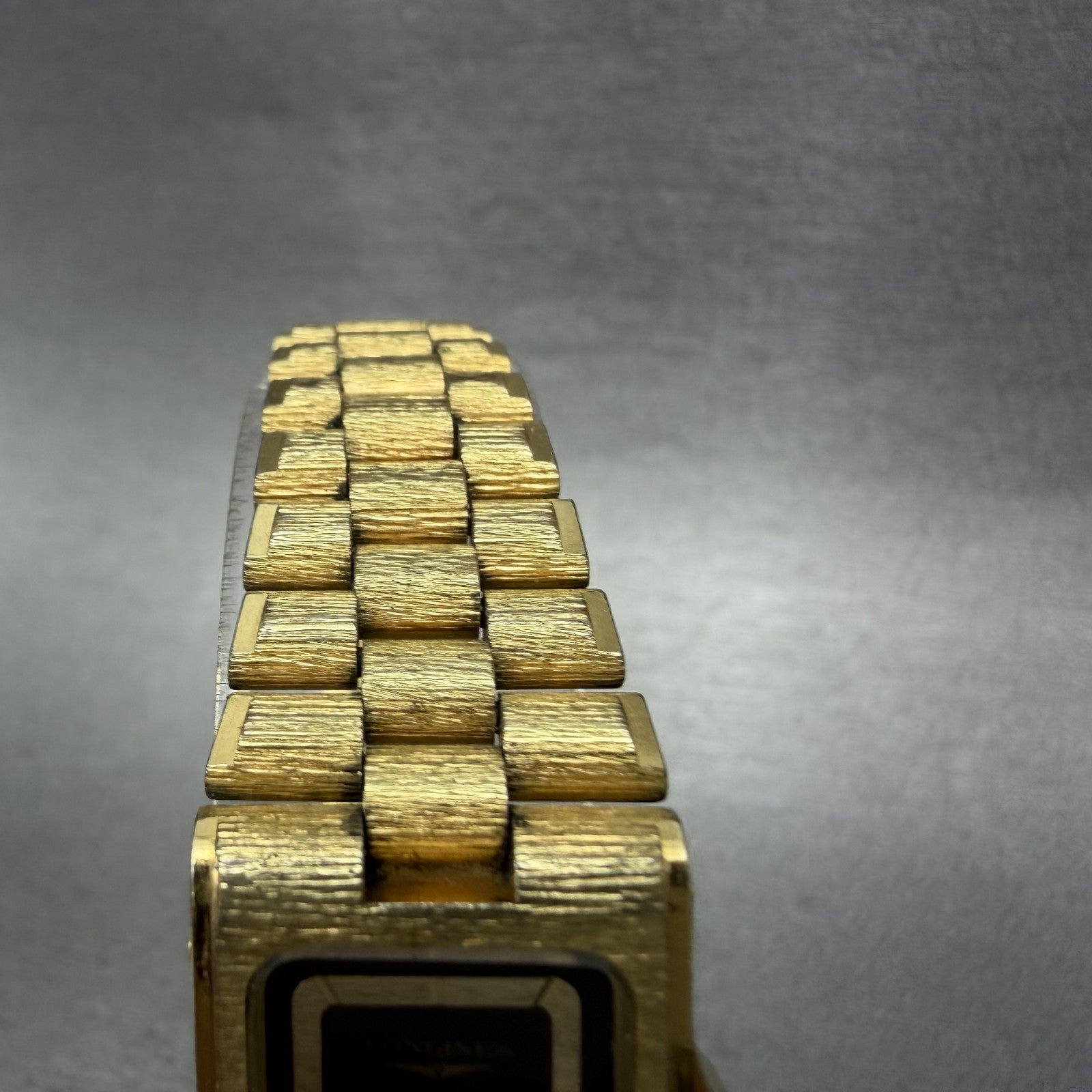 Longines Tank Watch Women 17mm Black Dial Gold Tone Rectangle New Battery4