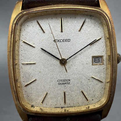 Citizen Exceed Watch Men 29mm Silver Dial Gold Tone Date 4795423 PARTS2