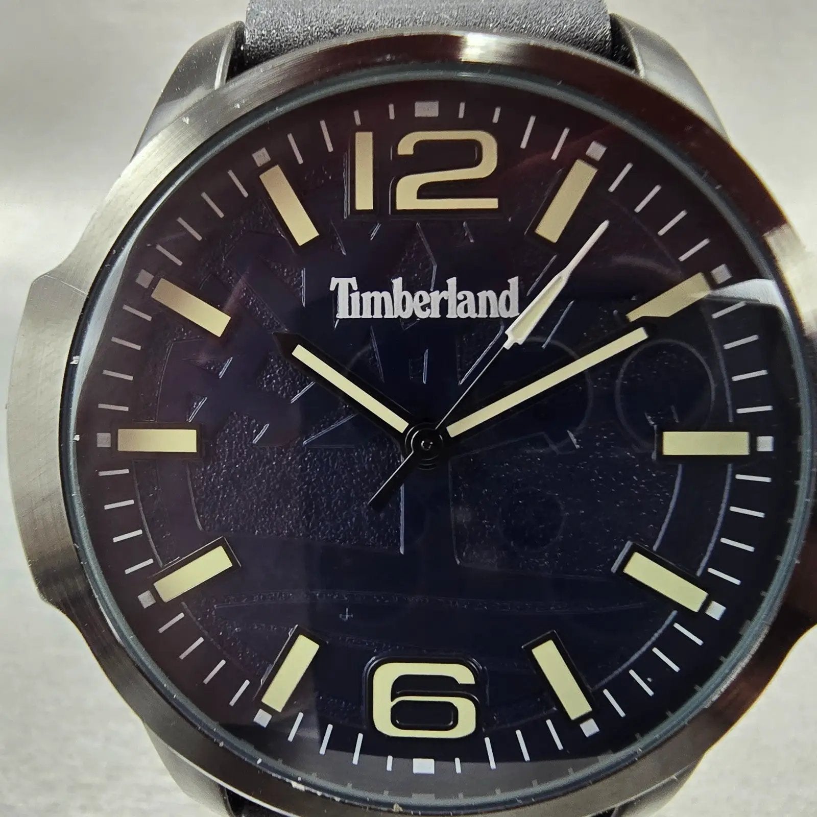 Timberland Ackley Watch Men 46mm Blue Dial Black Tone Round New Batt1
