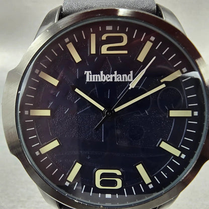 Timberland Ackley Watch Men 46mm Blue Dial Black Tone Round New Batt1
