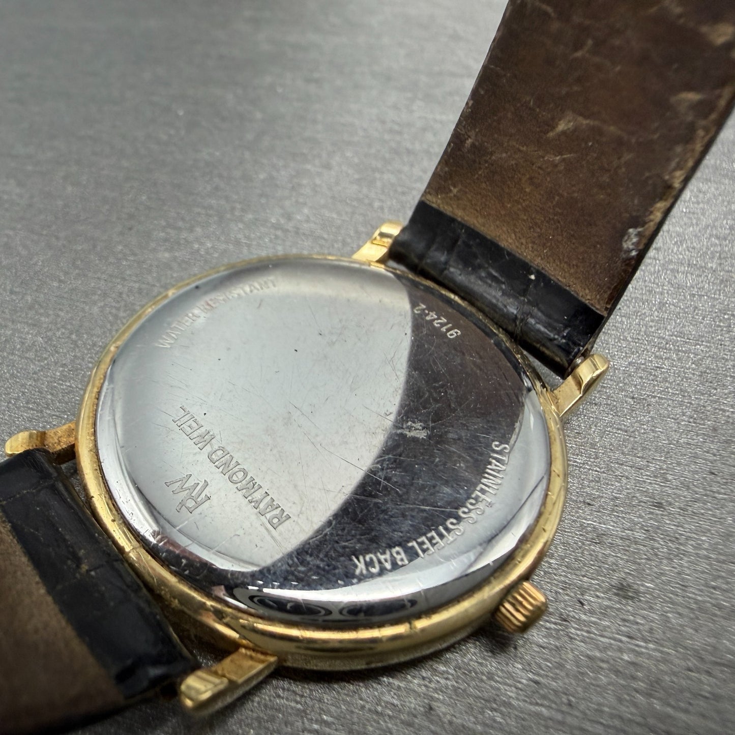 Raymond Weil Watch Men 32mm Champagne Dial Gold Tone Date 9124-2 New Battery13